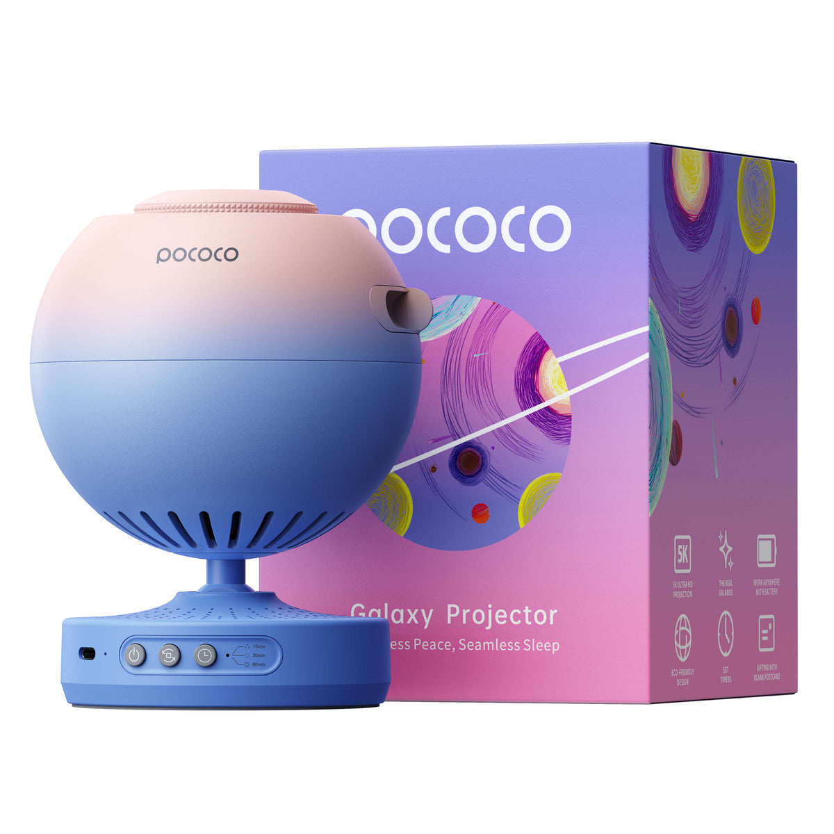 POCOCO Galaxy Projector | Star Projector - Blue & Pink