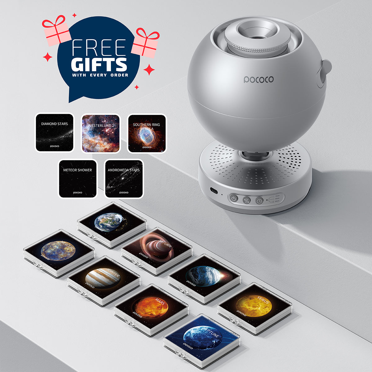 POCOCO Galaxy Projector | Star Projector + 8-disc Set + 5 Free Discs
