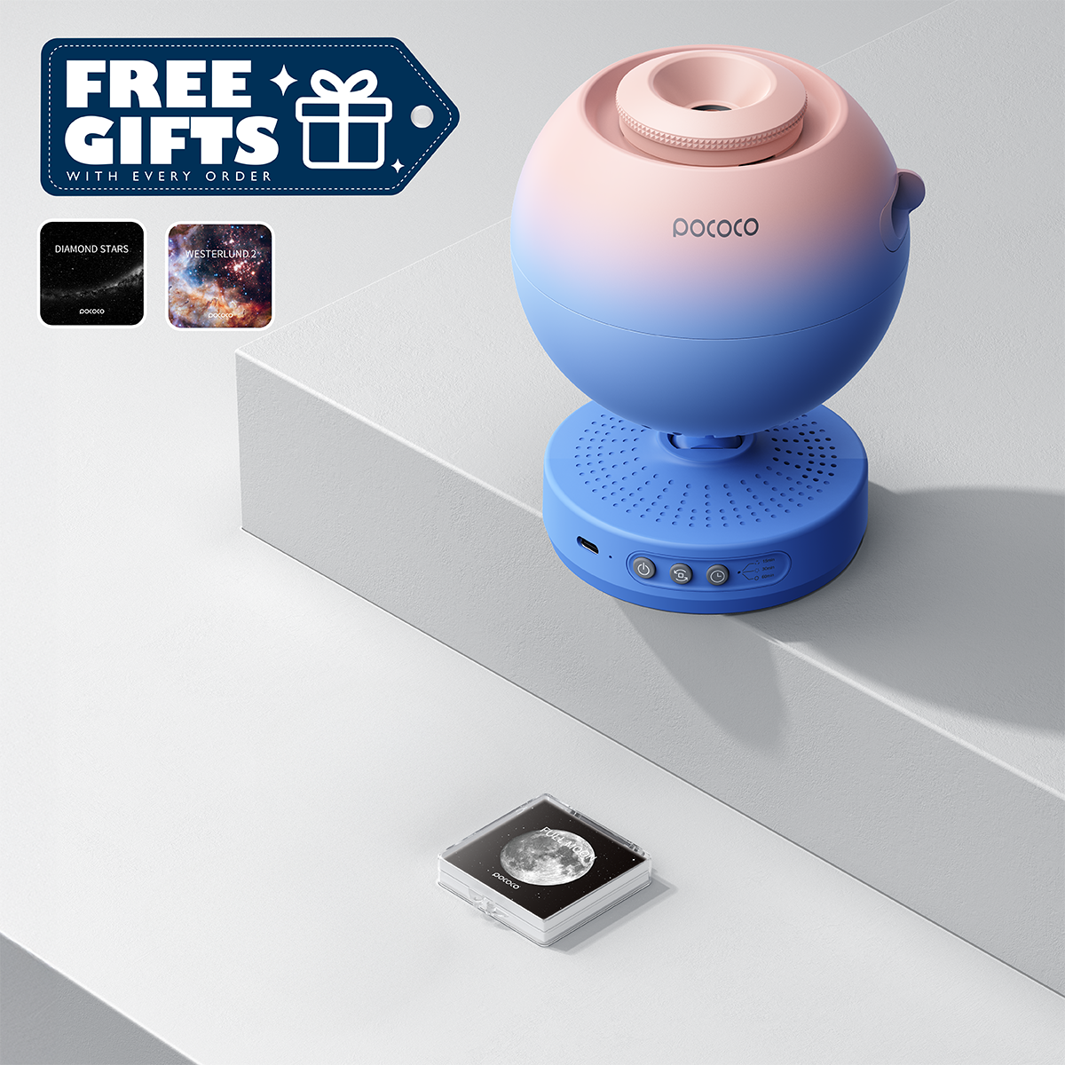 POCOCO Galaxy Projector | Star Projector + Choose 1 Disc + 2 Free Discs