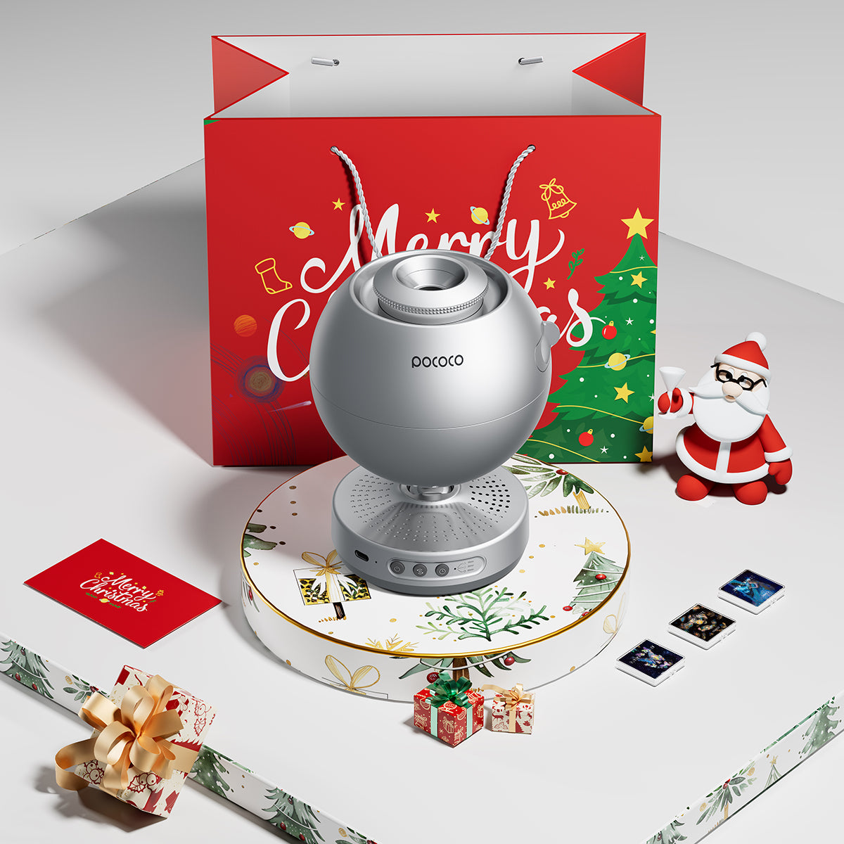 2025 POCOCO Christmas Star Projector Set | 1 Projector + 12 Discs + Christmas Gift Bag