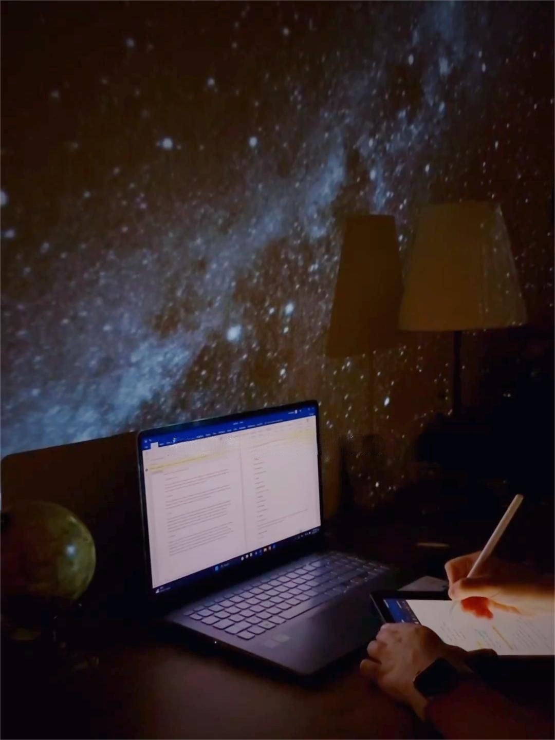 Work and study under POCOCO galaxy projector