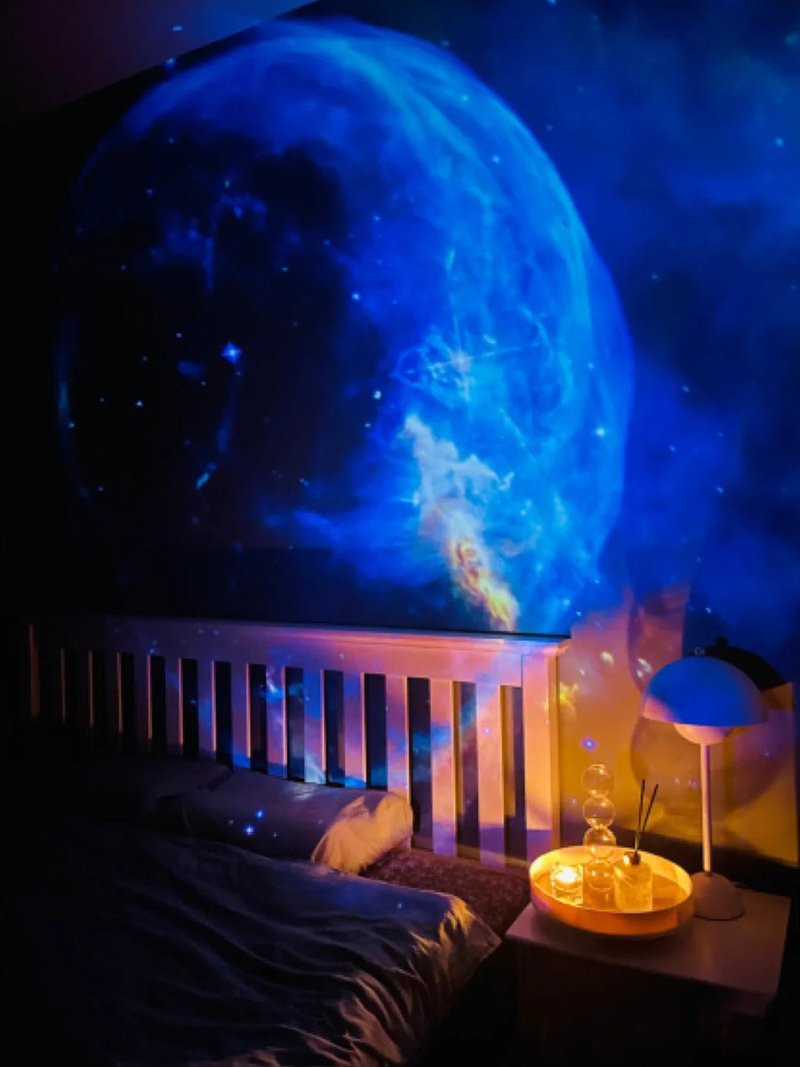 POCOCO Proyector Galaxy Star para dormitorio con discos de película óptica  reemplazables, proyector de luz nocturna de planetario para el hogar con