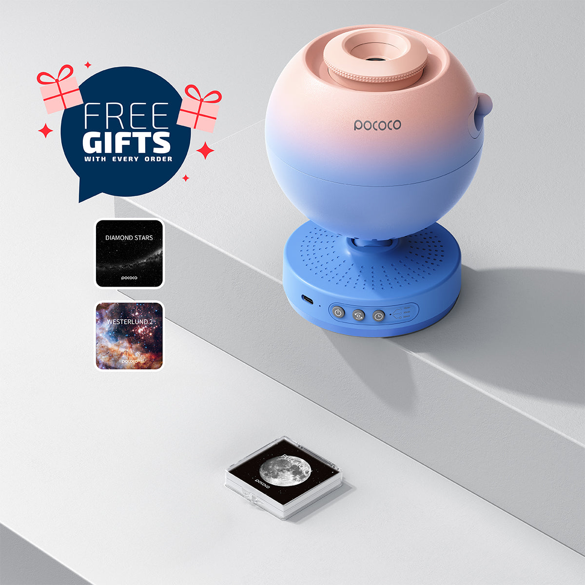 POCOCO Galaxy Projector | Star Projector + Choose 1 Disc + 2 Free Discs